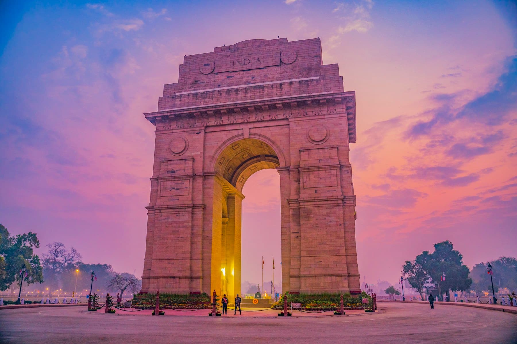 India Gate in New Delhi at dusk